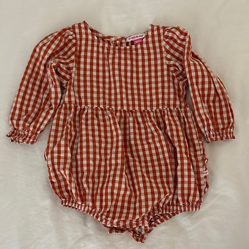 Rufflebutts Orange and White Gingham Bubble